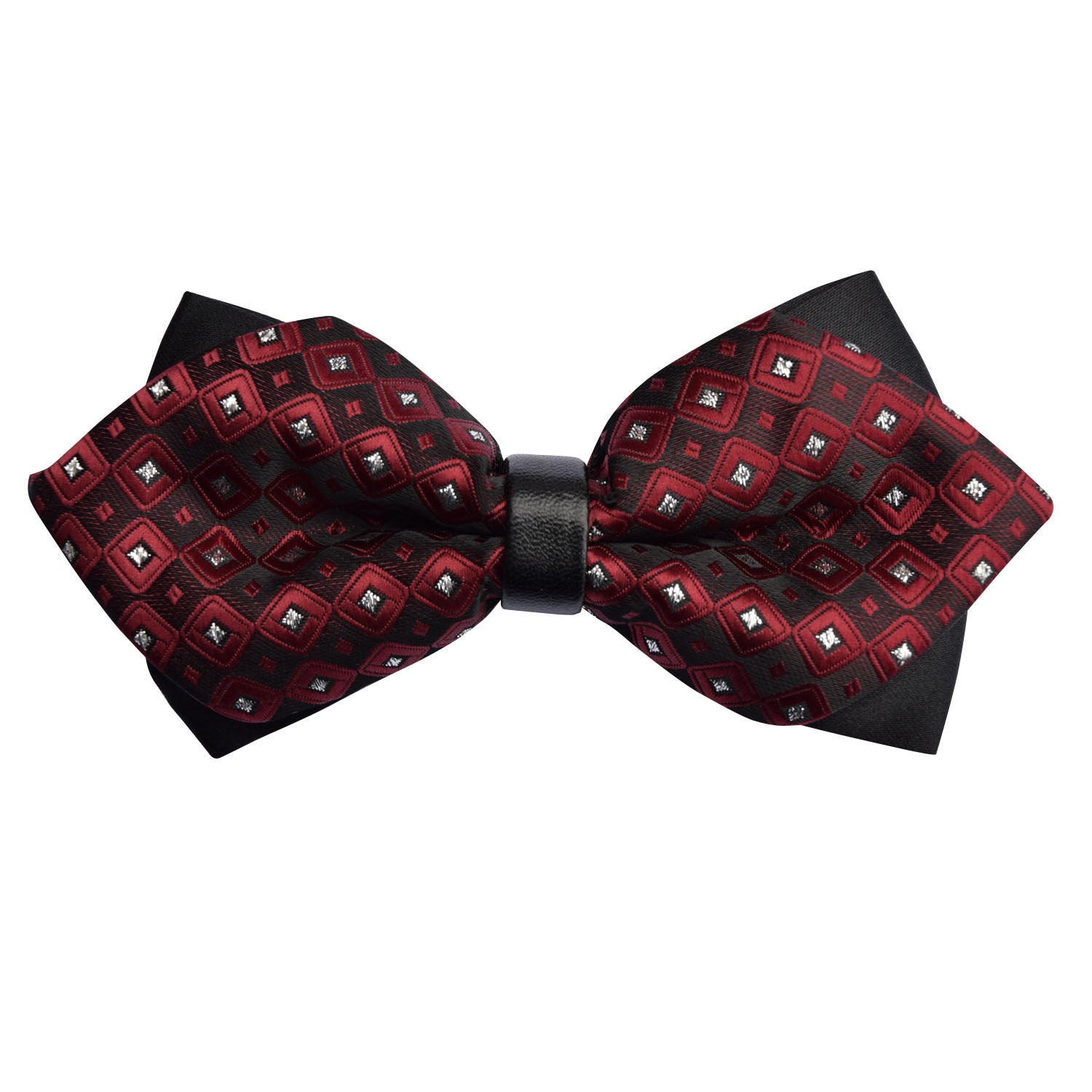 Diamond Tip Pre-Tied Bow Tie - Covert Checks Navy Blue - Well Dapper