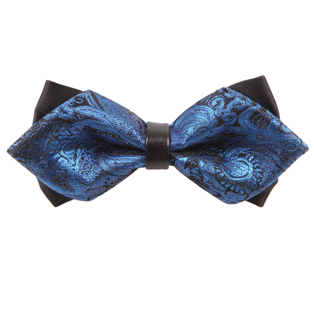 Diamond Tip Pre-Tied Bow Tie - Dragee Dots Brown - Well Dapper