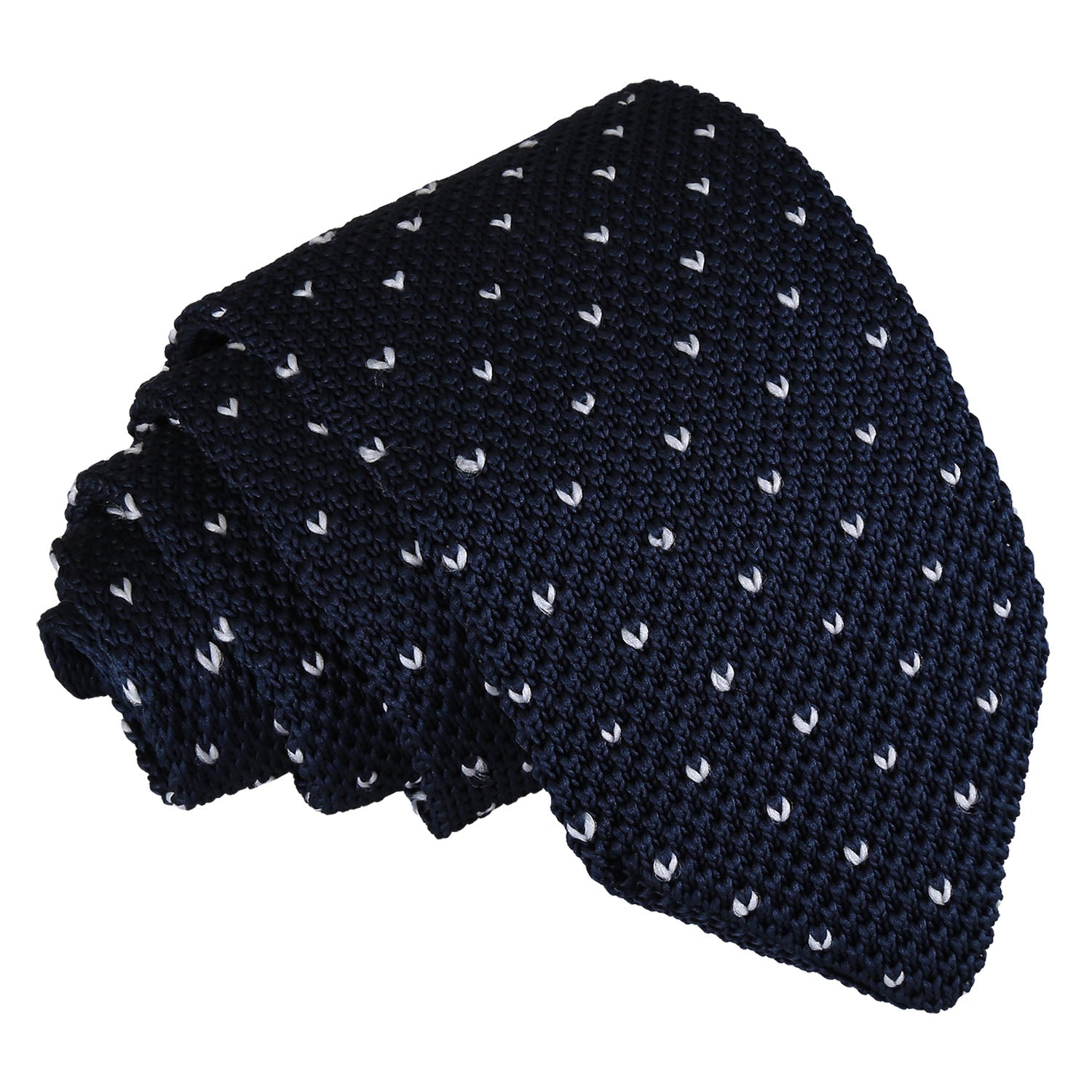 Flecked V Polka Dot Knitted Slim Tie - Burgundy - Well Dapper