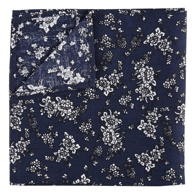 Floral Daphne Pocket Square - White - Well Dapper