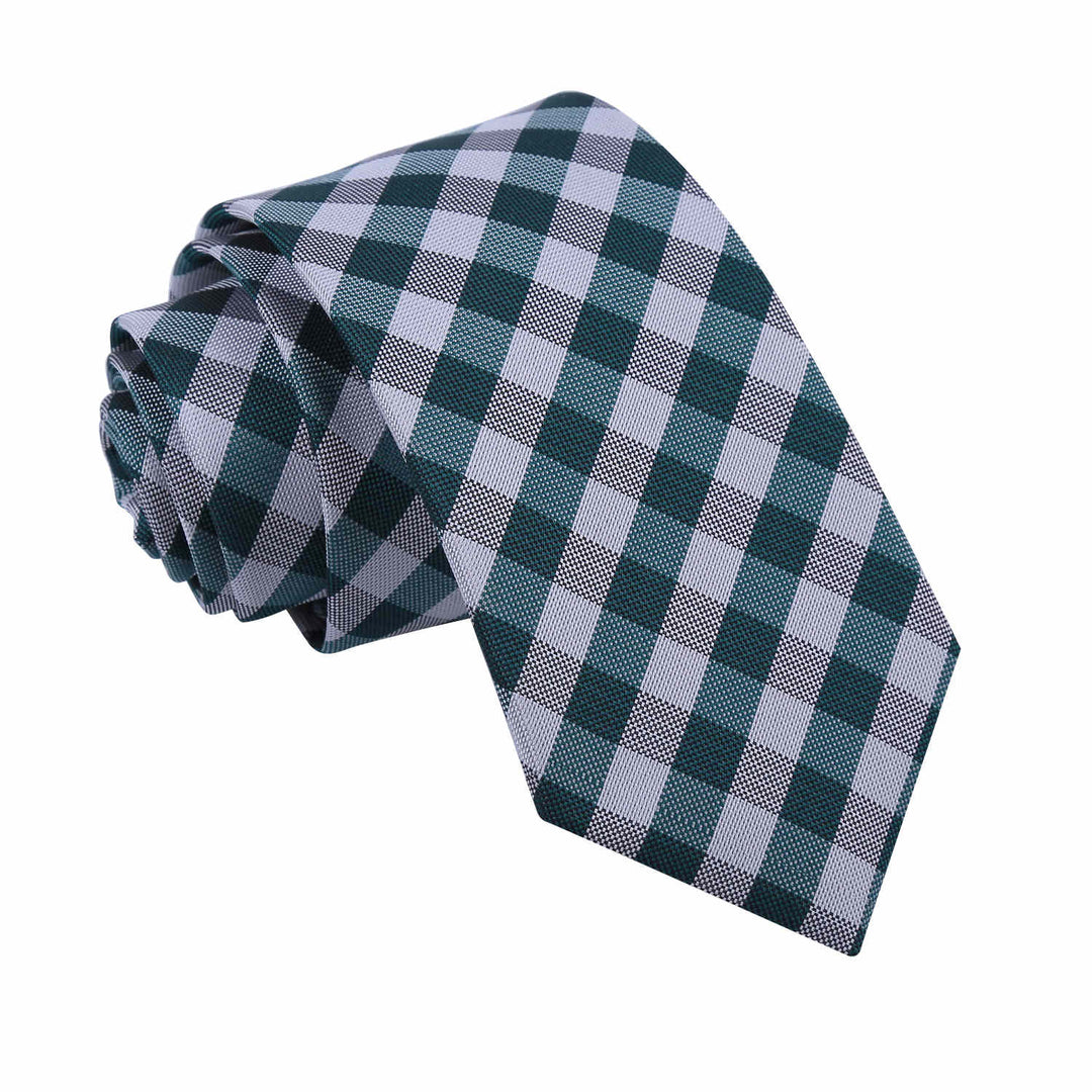 Gingham Check Slim Tie - Black - Well Dapper