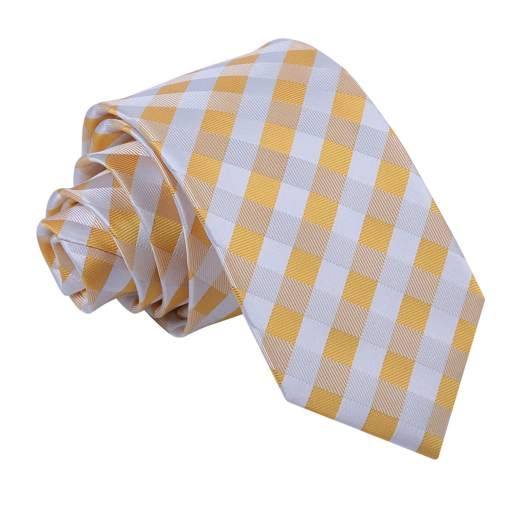 Sunflower Gold Gingham Check Slim Tie