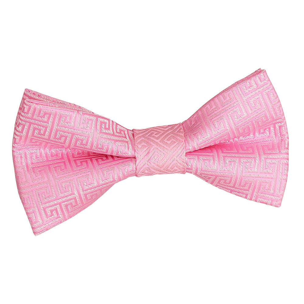 Boys Baby Pink Greek Key Pre Tied Bow Tie