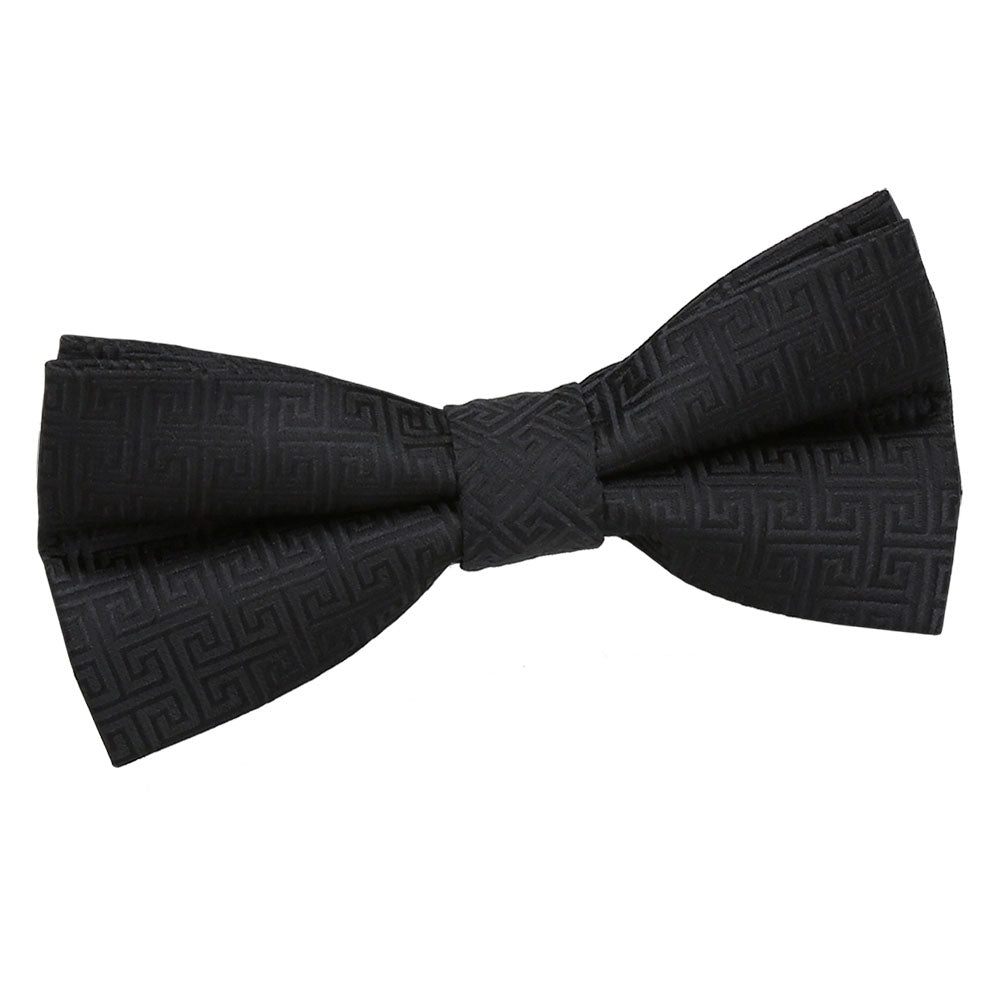 Black Greek Key Pre Tied Bow Tie