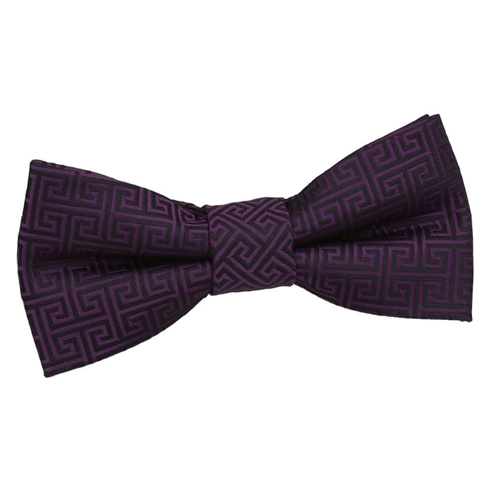 Boys Cadbury Purple Greek Key Pre Tied Bow Tie