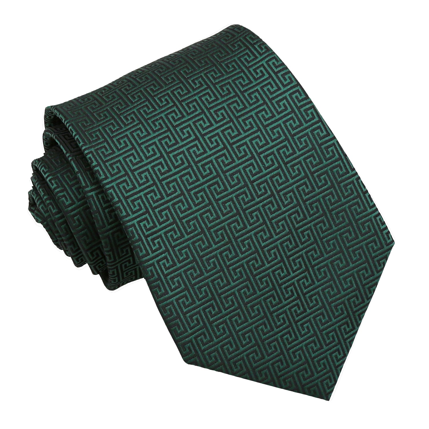 Greek Key Classic Tie - Black - Well Dapper