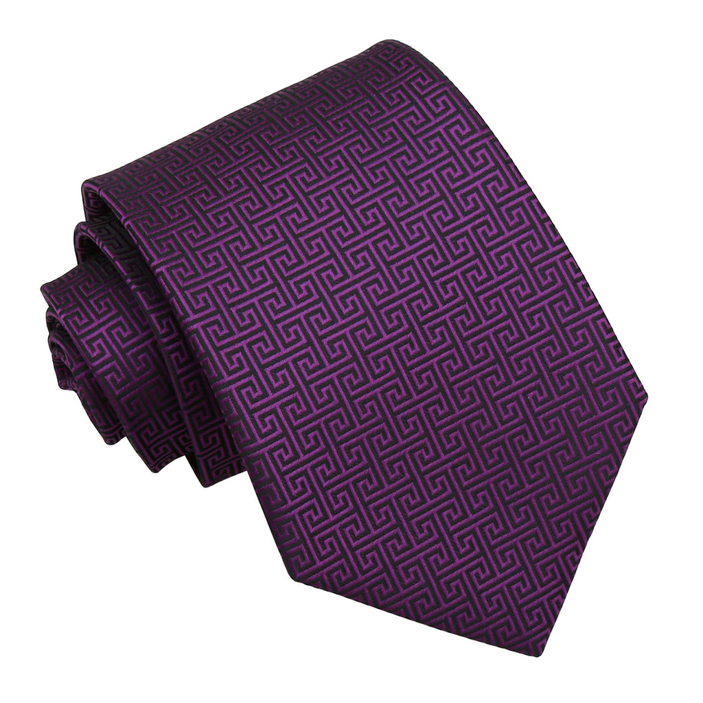 Cadbury Purple Greek Key Classic Tie