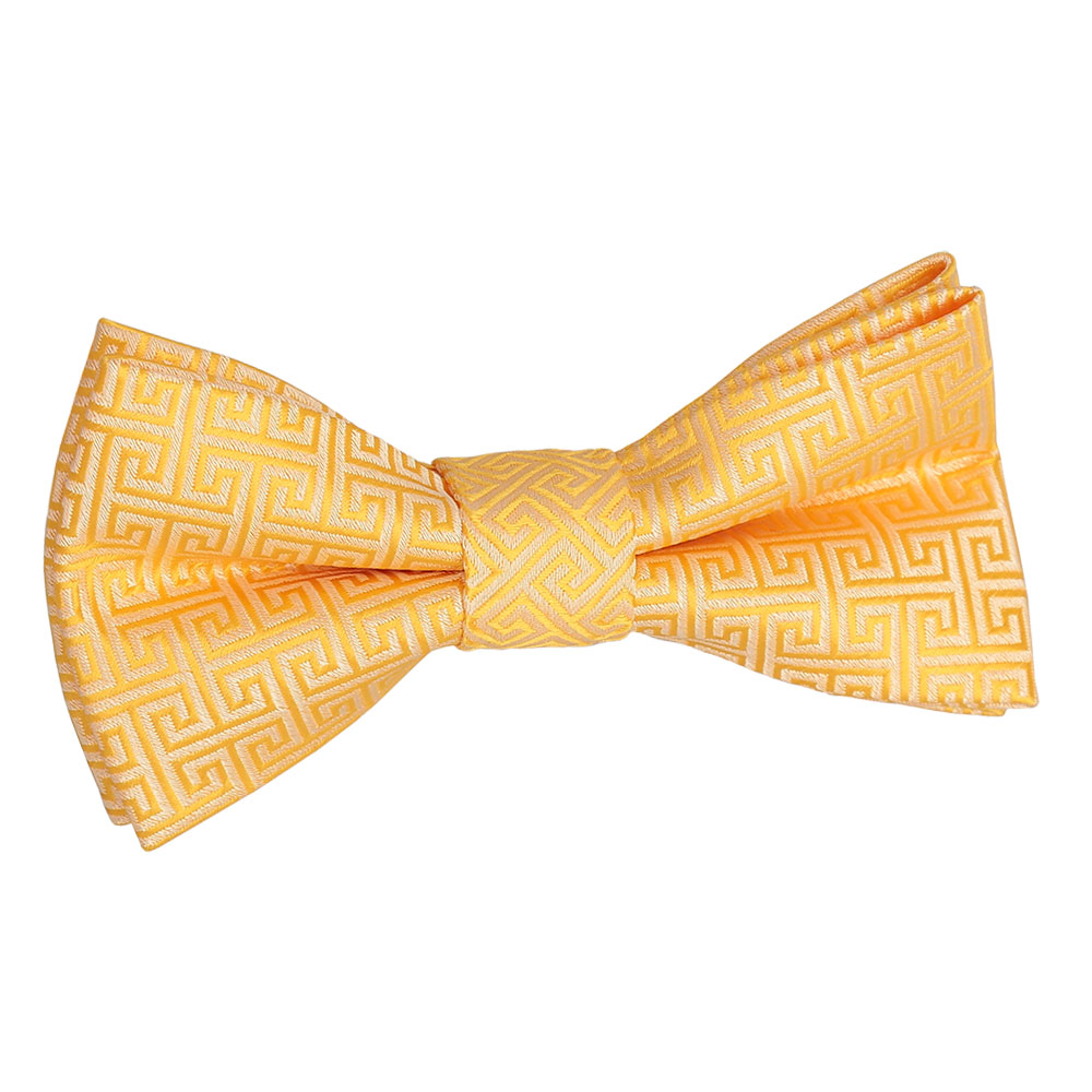 Boys Marigold Greek Key Pre Tied Bow Tie