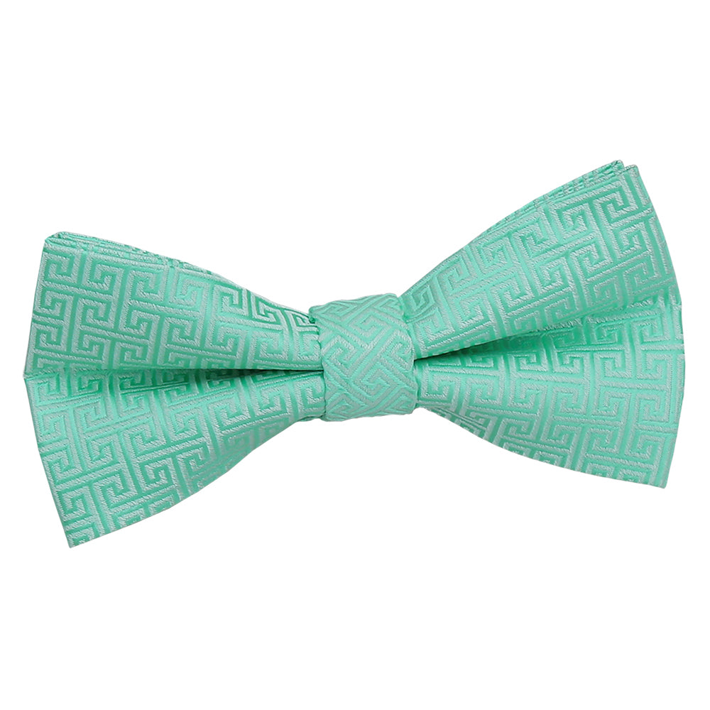 Boys Mint Green Greek Key Pre Tied Bow Tie