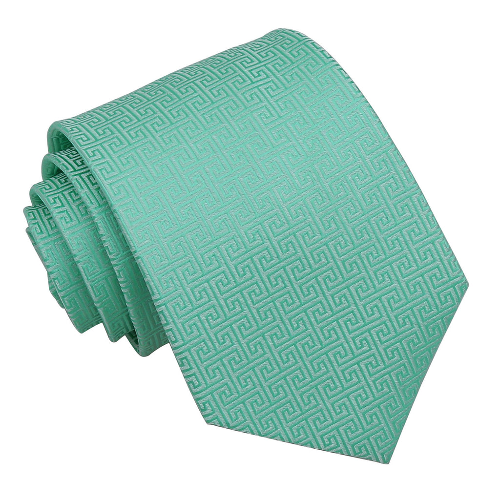 Mint Green Greek Key Classic Tie