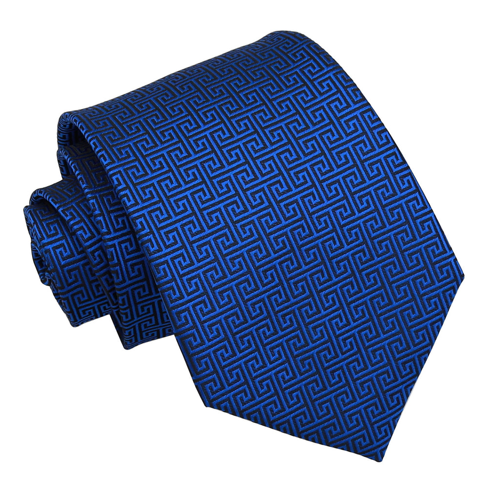 Royal Blue Greek Key Classic Tie