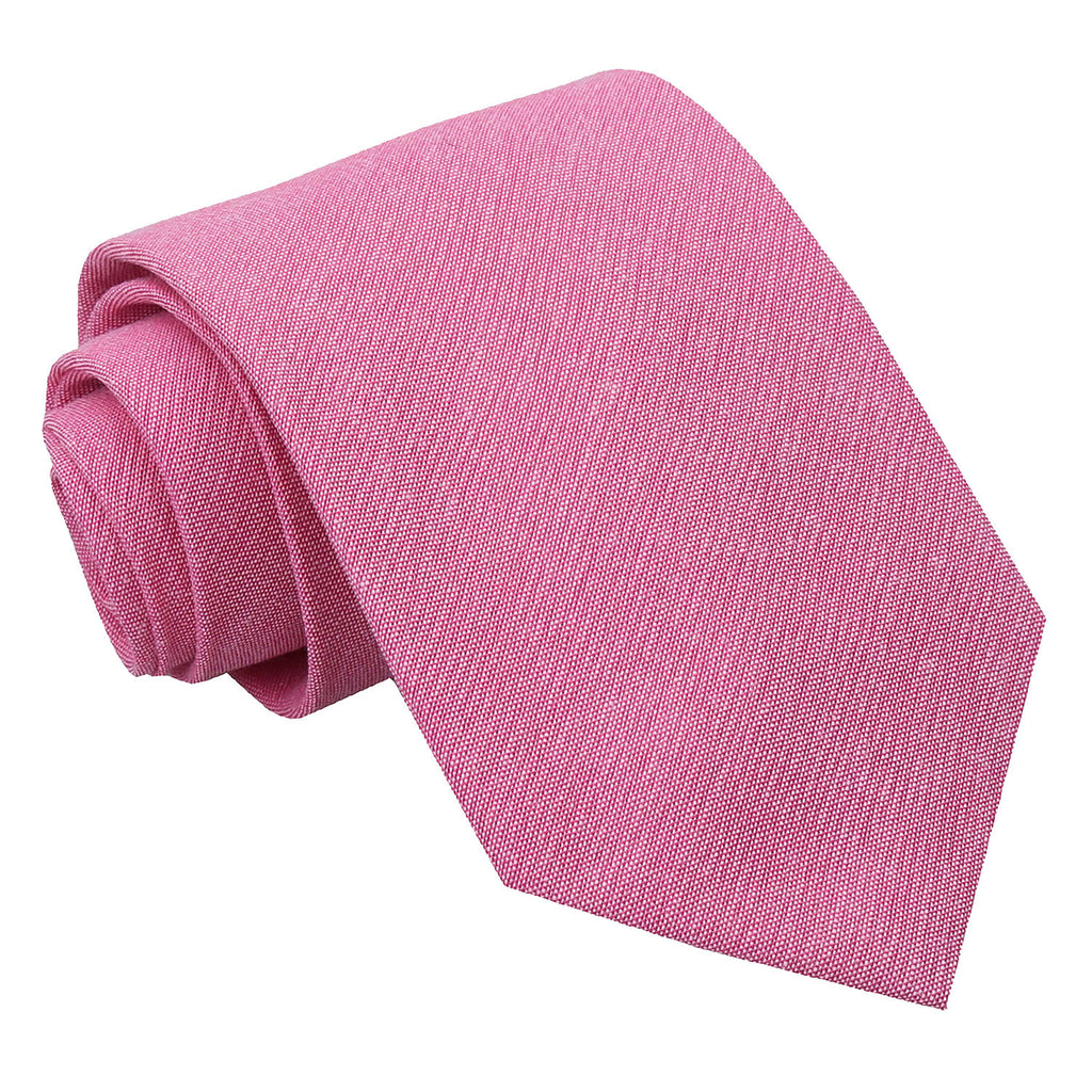 Amaranth Pink Chambray Cotton Classic Tie