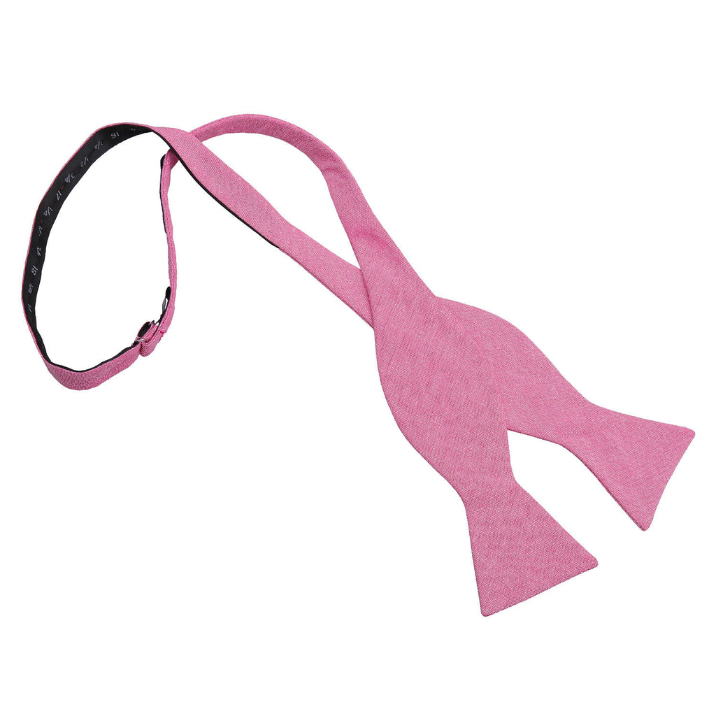 Amaranth Pink Chambray Cotton Thistle Self Tie Bow Tie