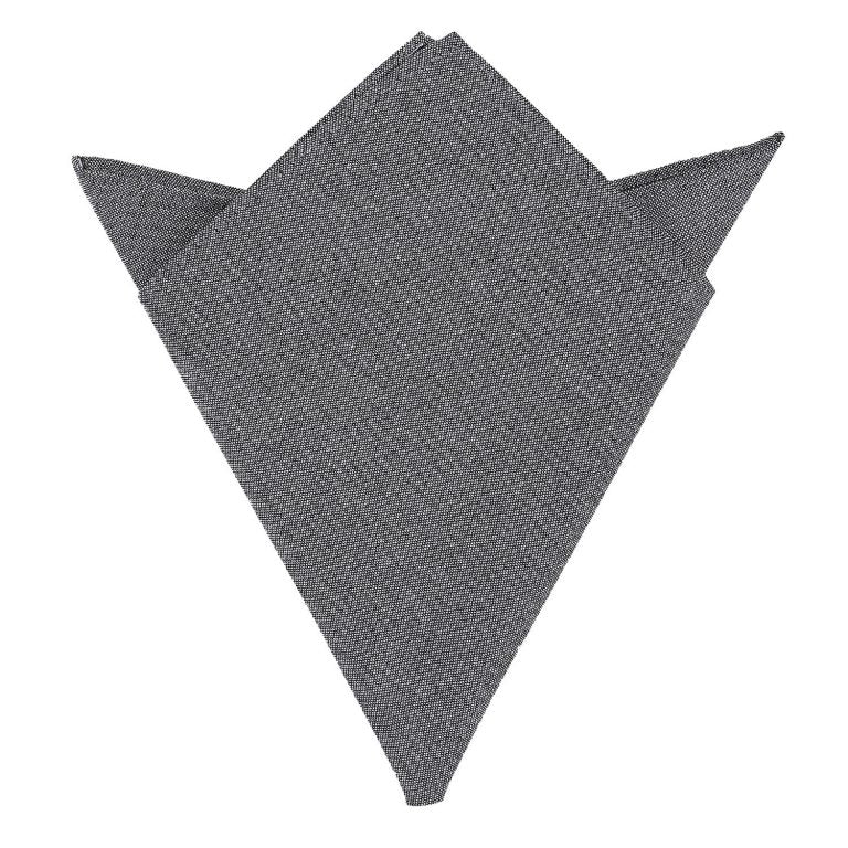 Charcoal Chambray Cotton Pocket Square