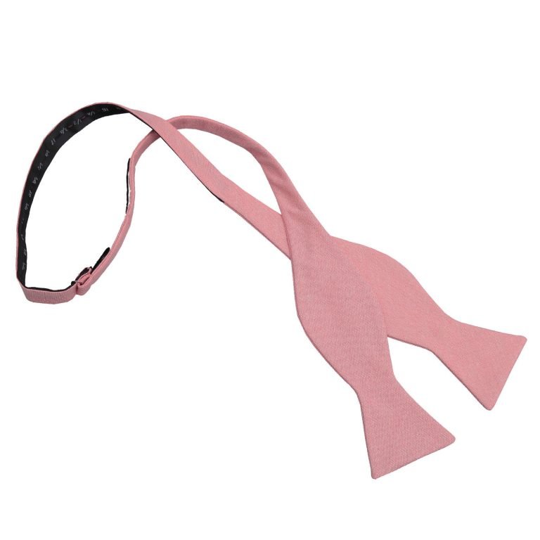 Chambray Cotton Thistle Self Tie Bow Tie - Amaranth Pink - Well Dapper