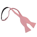 Chambray Cotton Thistle Self Tie Bow Tie - Red - Well Dapper