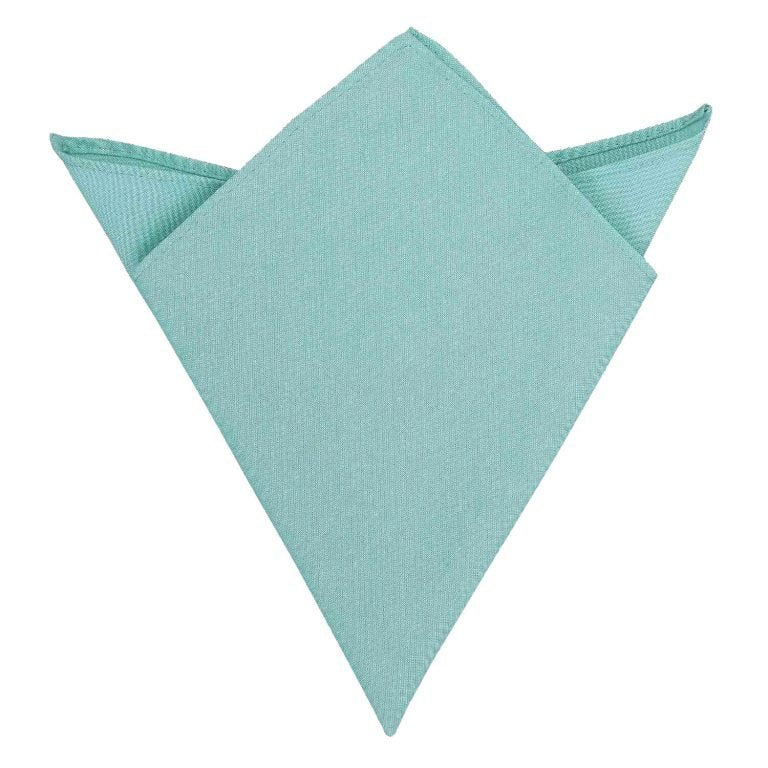 Chambray Cotton Pocket Square - Mint Green - Well Dapper