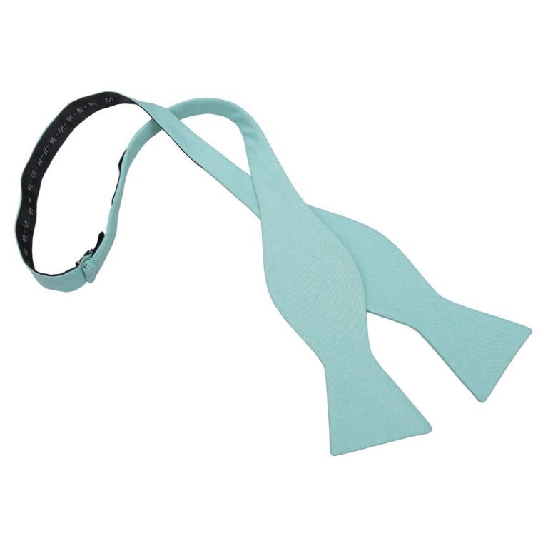 Light Turquoise Chambray Cotton Thistle Self Tie Bow Tie