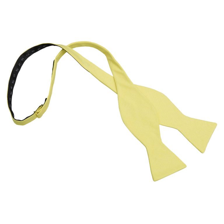 Light Yellow Chambray Cotton Thistle Self Tie Bow Tie