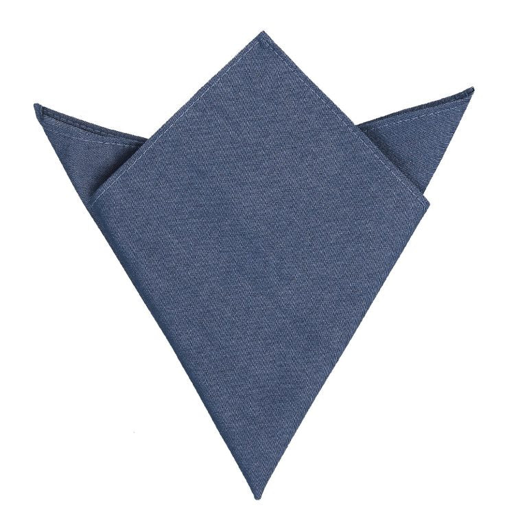 Chambray Cotton Pocket Square - Charcoal - Well Dapper