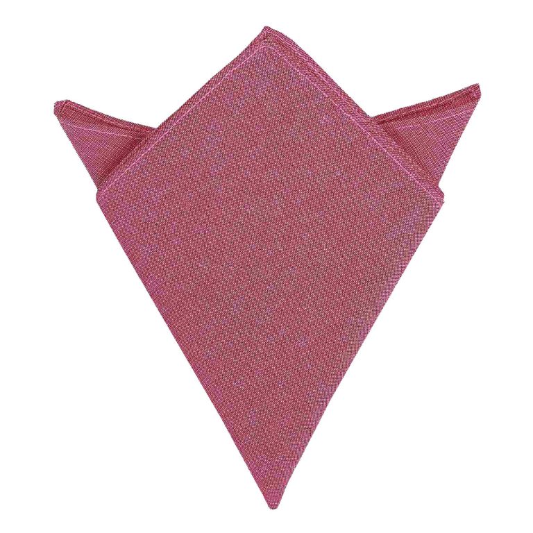 Chambray Cotton Pocket Square - Amaranth Pink - Well Dapper