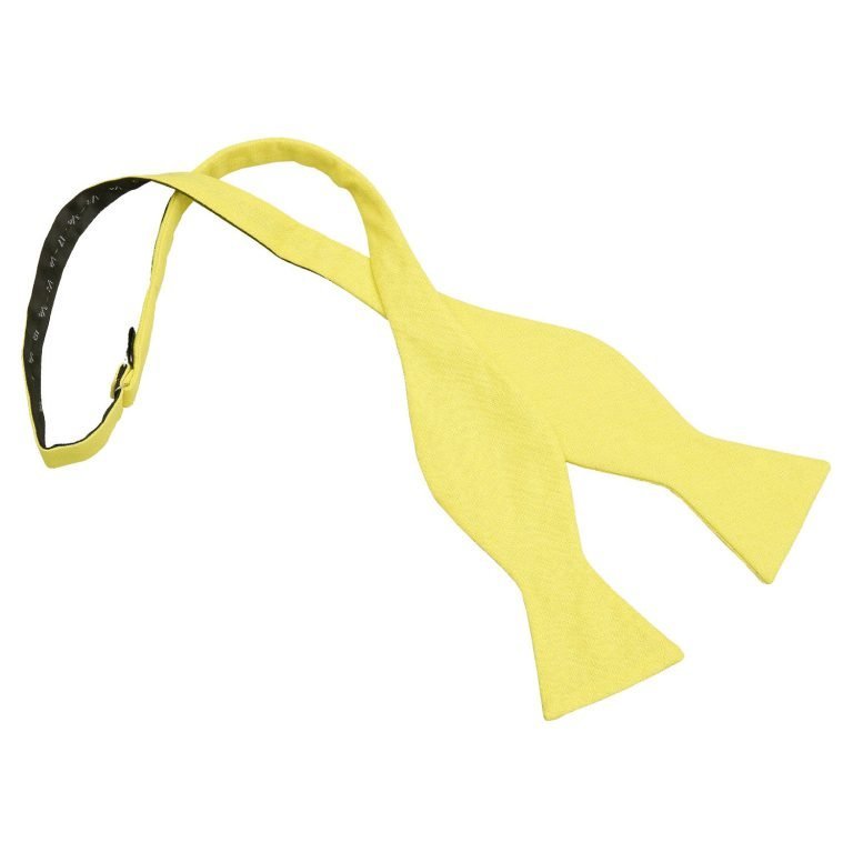 Daffodil Yellow Hopsack Linen Thistle Self Tie Bow Tie