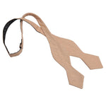 Hopsack Linen Pointed Self Tie Bow Tie - Red - Well Dapper