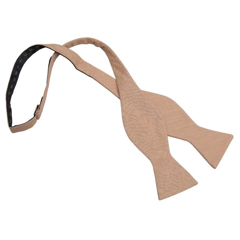 Hopsack Linen Thistle Self Tie Bow Tie - Carnation Pink - Well Dapper