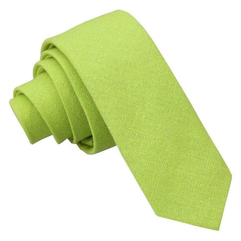 Lime Green Hopsack Linen Skinny Tie