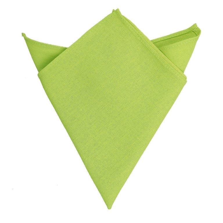 Lime Green Hopsack Linen Pocket Square