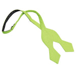 Lime Green Hopsack Linen Pointed Self Tie Bow Tie