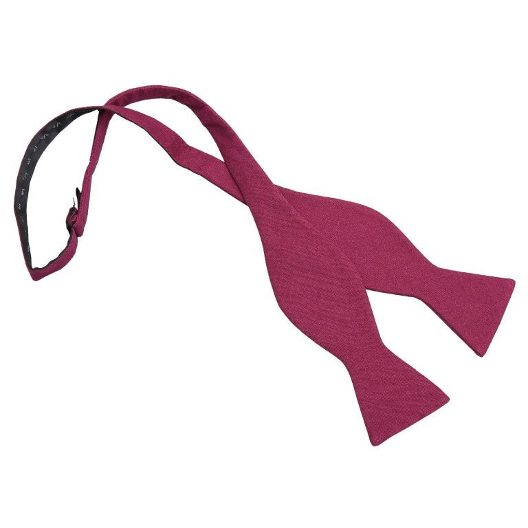 Hopsack Linen Thistle Self Tie Bow Tie - Carnation Pink - Well Dapper