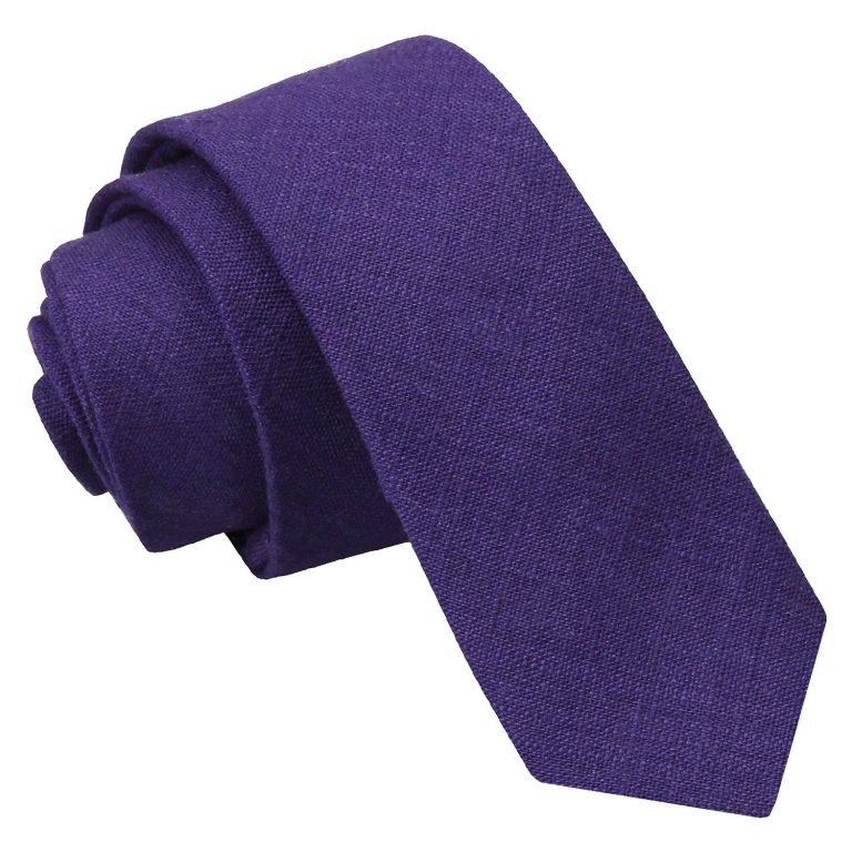 Hopsack Linen Skinny Tie - Red - Well Dapper