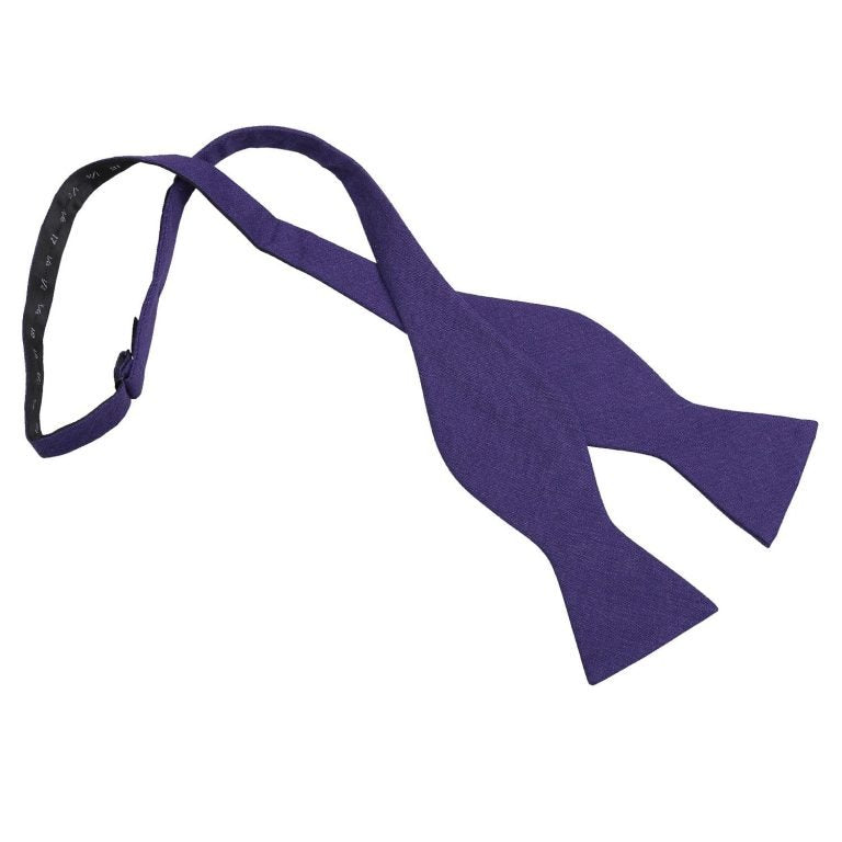 Purple Hopsack Linen Thistle Self Tie Bow Tie