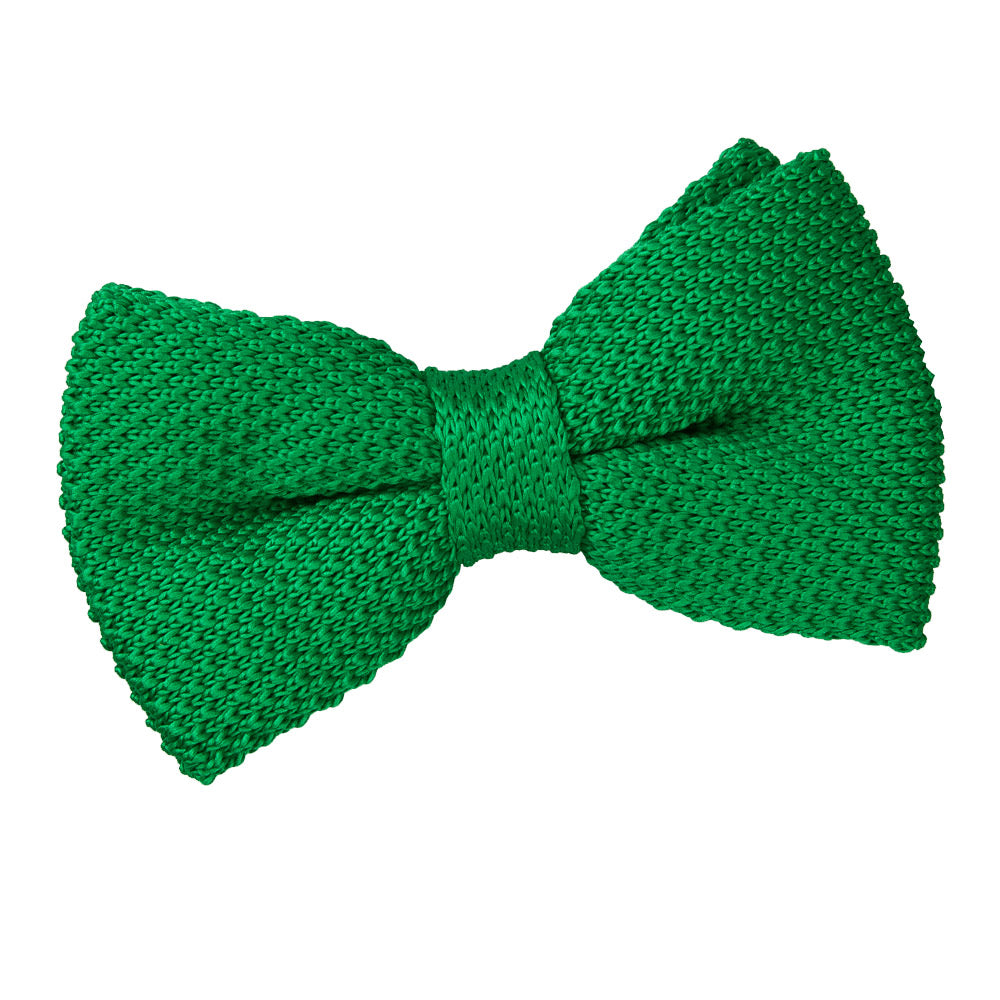 Forest Green Plain Knitted Pre Tied Bow Tie