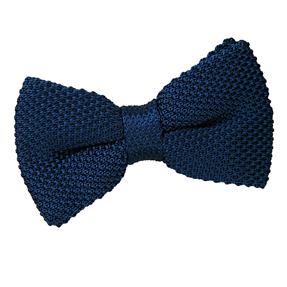 Plain Knitted Pre-Tied Bow Tie - Black - Well Dapper