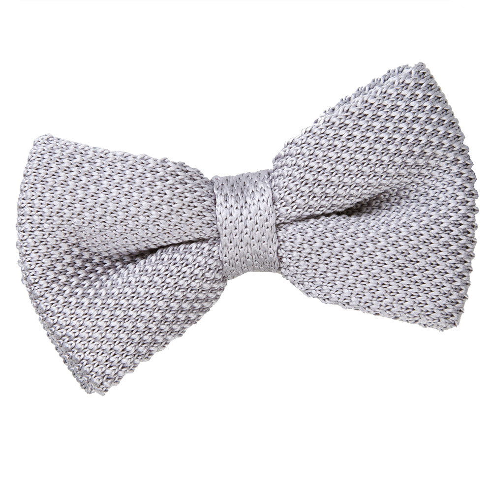 Plain Knitted Pre-Tied Bow Tie - Black - Well Dapper