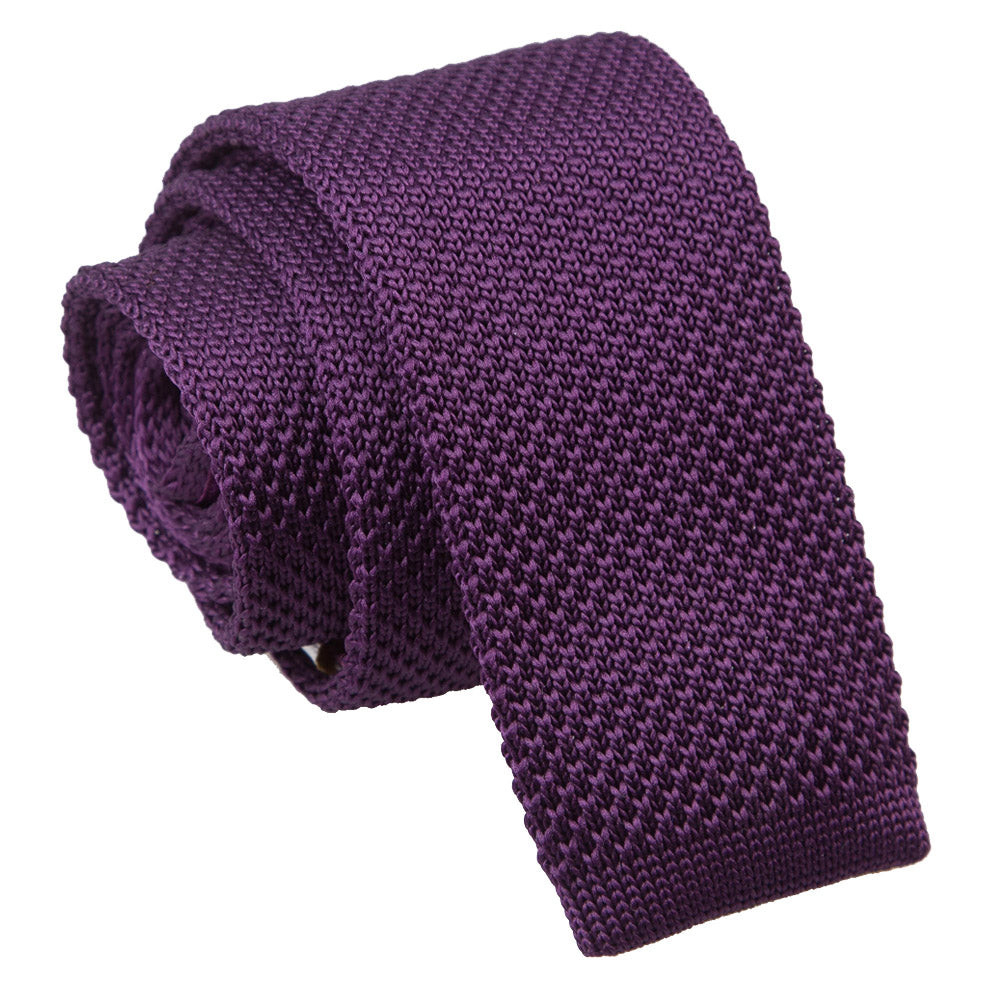 Plain Knitted Skinny Tie - Marigold Yellow - Well Dapper