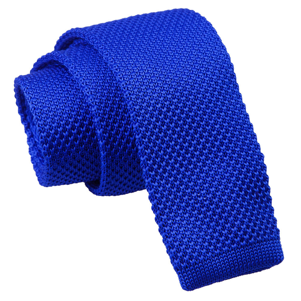Plain Knitted Skinny Tie - Baby Blue - Well Dapper