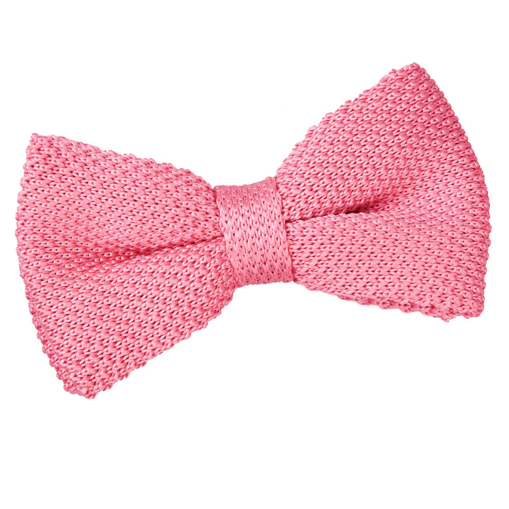 Plain Knitted Pre-Tied Bow Tie - Crimson Red - Well Dapper