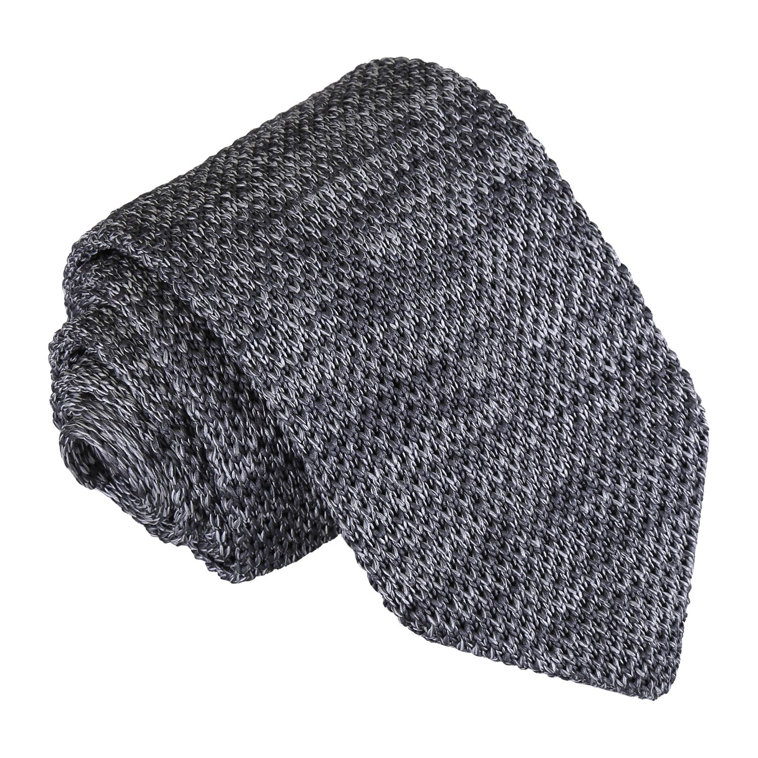 Melange Plain Speckled Knitted Slim Tie - Royal Blue - Well Dapper