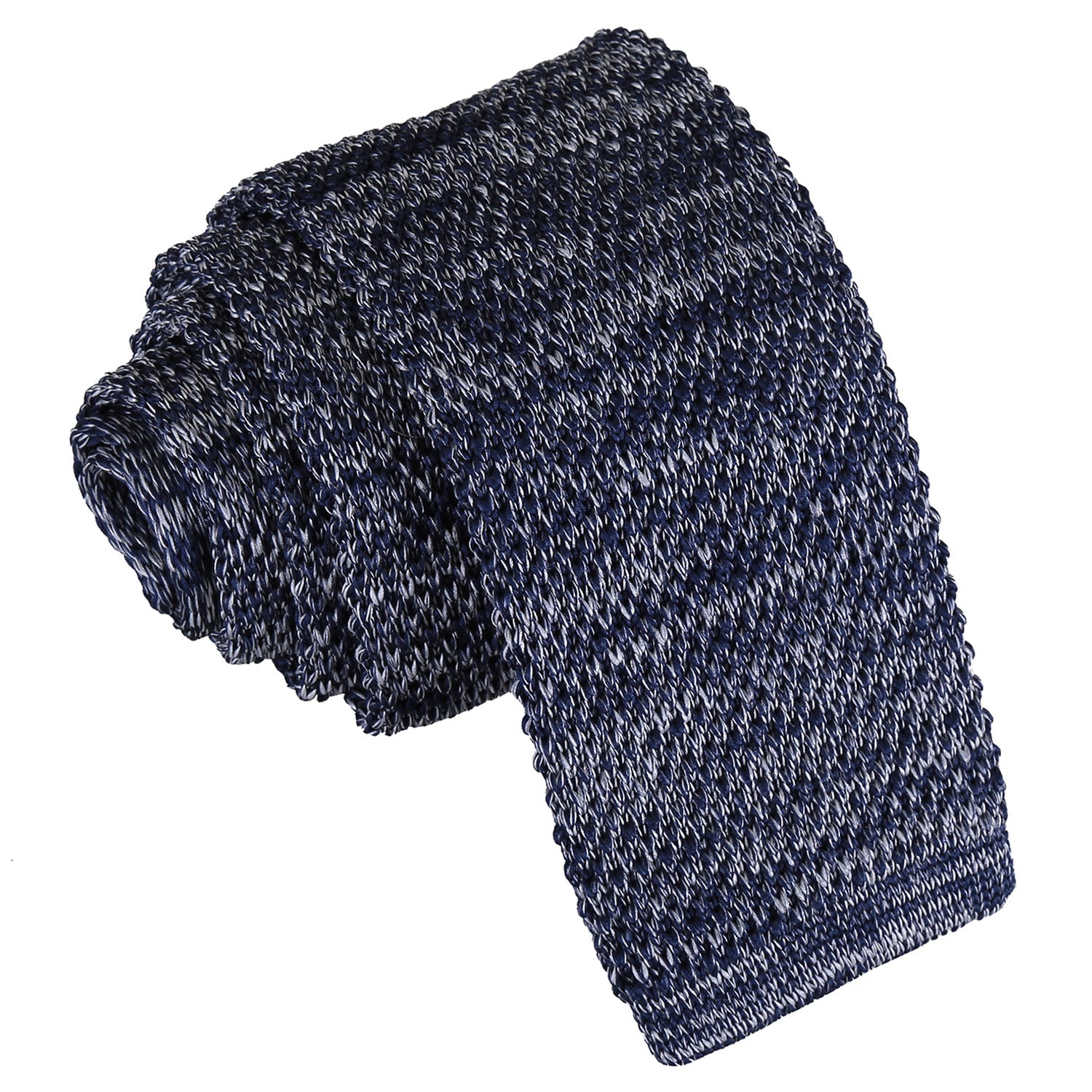 Melange Plain Speckled Knitted Skinny Tie - Royal Blue - Well Dapper