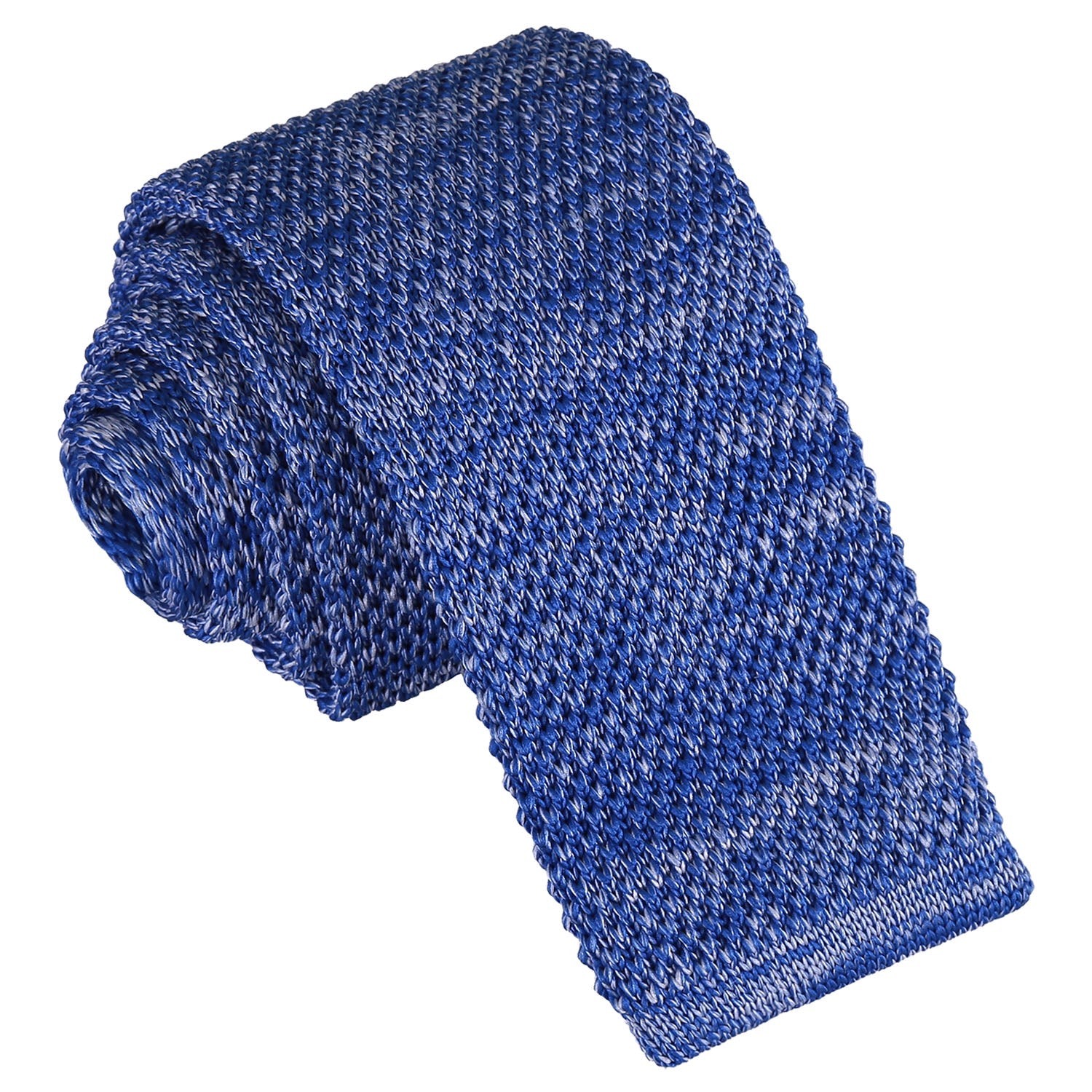 Melange Plain Speckled Knitted Skinny Tie - Teal - Well Dapper