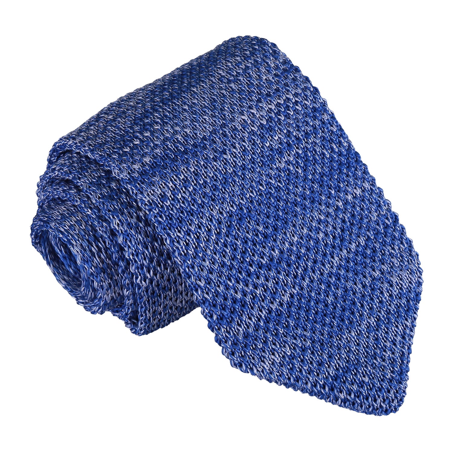 Melange Plain Speckled Knitted Slim Tie - Teal - Well Dapper