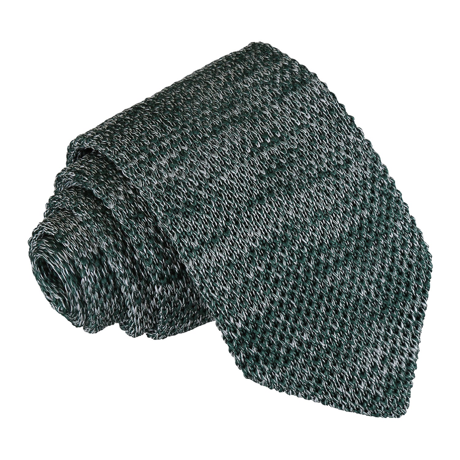 Melange Plain Speckled Knitted Slim Tie - Grey - Well Dapper