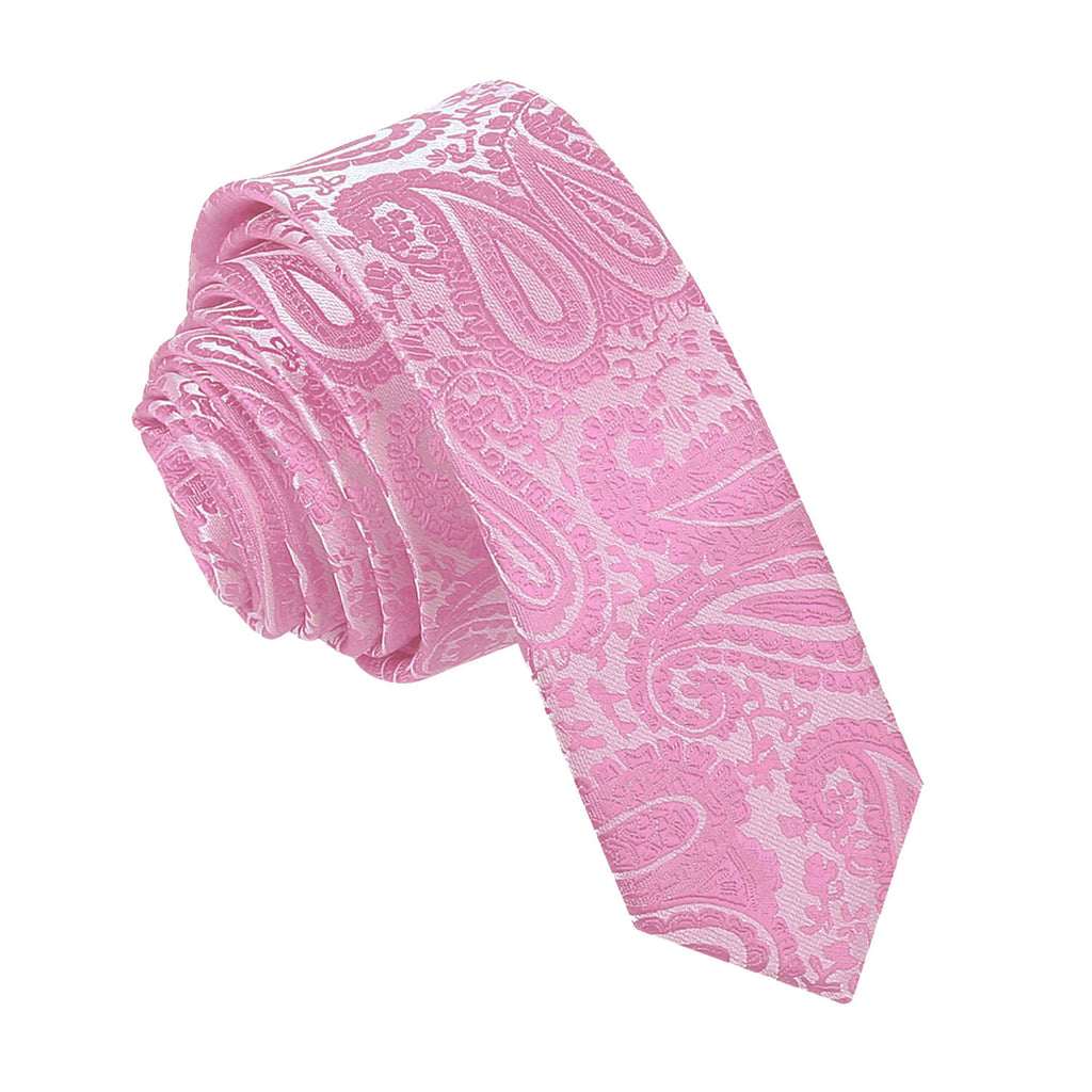 Baby Pink Paisley Skinny Tie