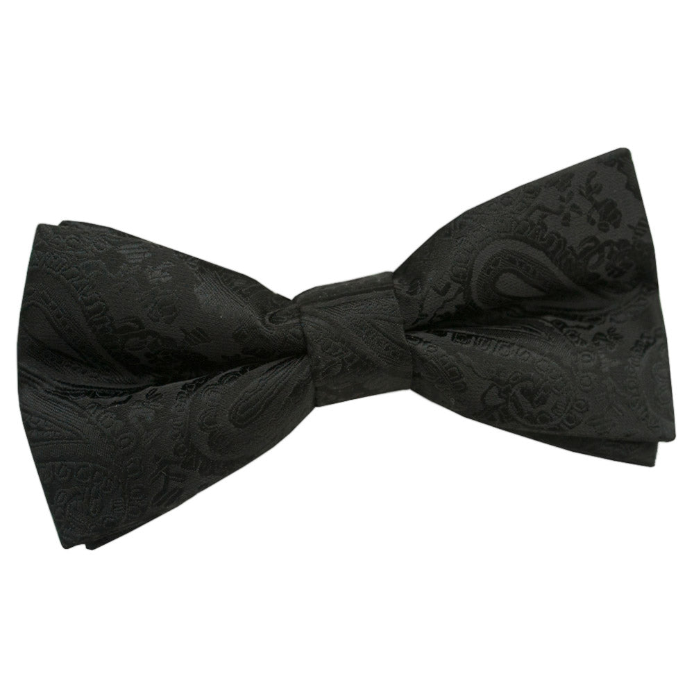 Paisley Pre-Tied Bow Tie - Silver - Well Dapper