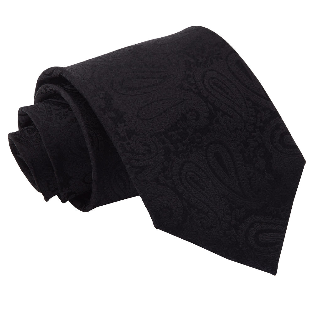 Paisley Classic Tie - Black and Red - Well Dapper