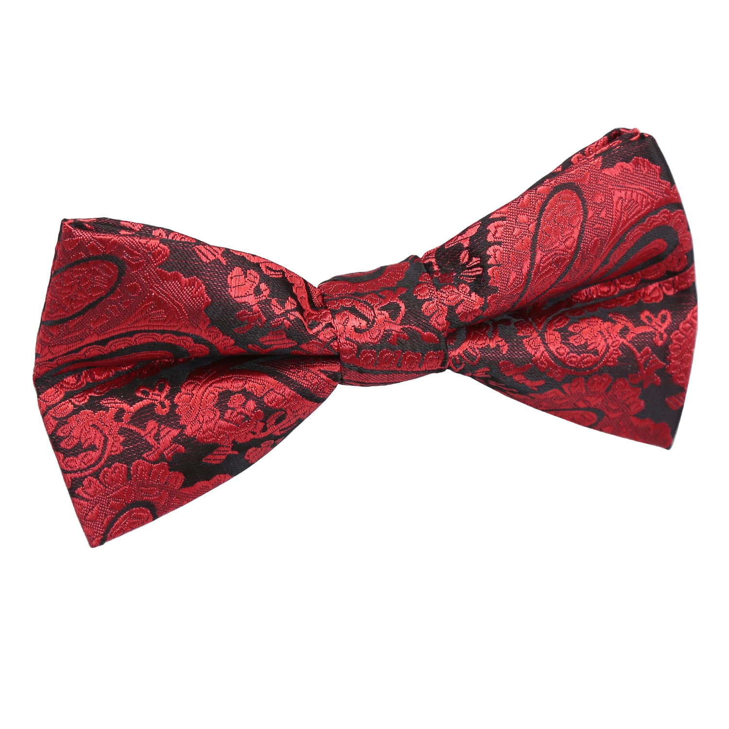 Paisley Pre-Tied Bow Tie - Boys - Red - Well Dapper