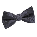 Paisley Pre-Tied Bow Tie - Boys - Silver - Well Dapper